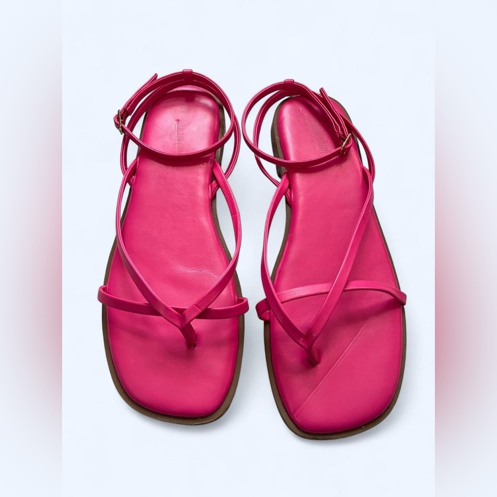 Pink vegan leather sandals with adjustable straps Vida by Cushionaire size 8.5 - Picture 2 of 6